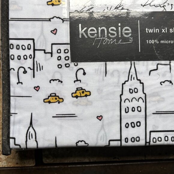 NEW Kensie Home NYC Taxi Cab TWIN XL Sheet Set - New York City Skyline Cabs - Picture 4 of 4